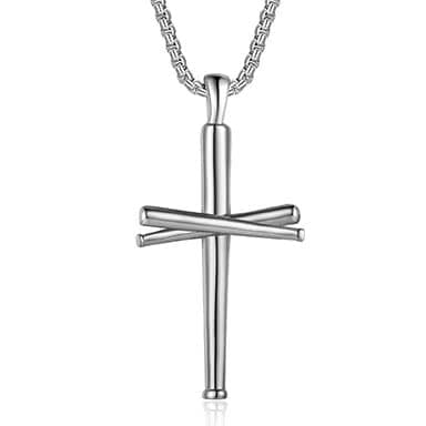 Personalized Baseball Bat Charm Pendant Necklace for Men