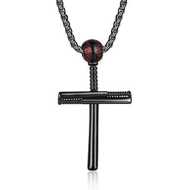 Personalized Baseball Bat Charm Pendant Necklace for Men