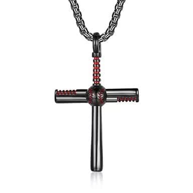 Personalized Baseball Bat Charm Pendant Necklace for Men