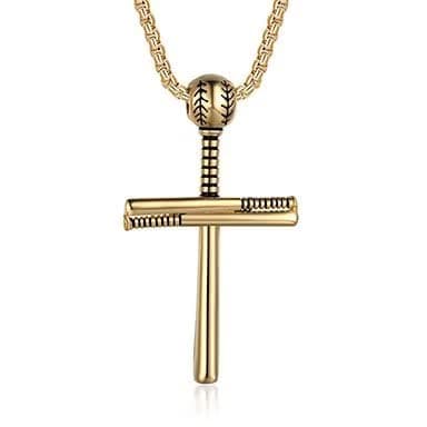Personalized Baseball Bat Charm Pendant Necklace for Men
