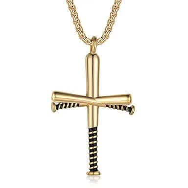 Personalized Baseball Bat Charm Pendant Necklace for Men