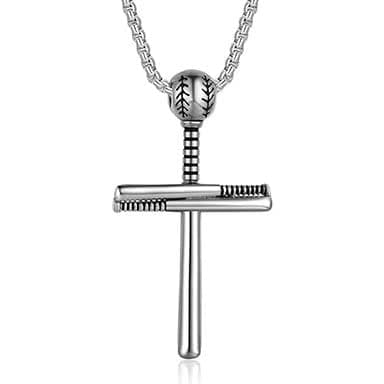 Personalized Baseball Bat Charm Pendant Necklace for Men