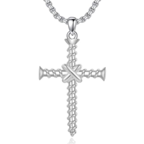 LES OSEWA Sterling Silver Celtic Cross Necklace for Men & Women Christian Jewelry