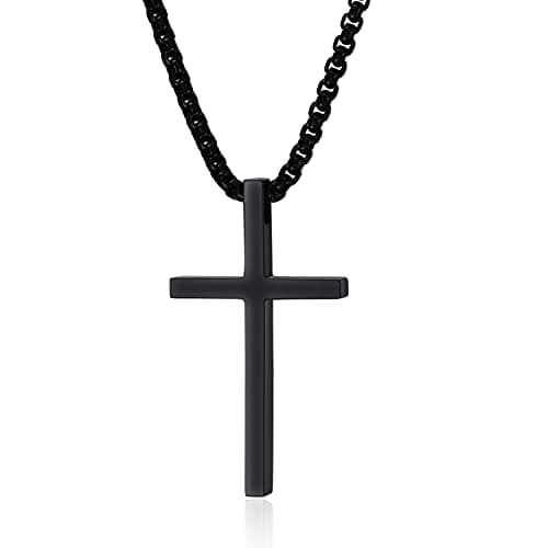 Philippians 4:13 Rnivida Men's Stainless Steel Cross Necklace
