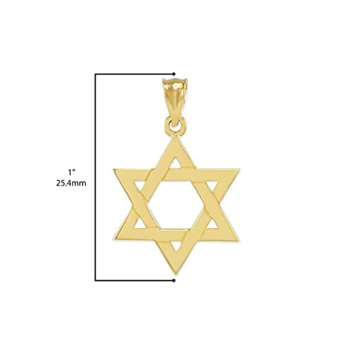 Claddagh 14K Yellow Gold Six Pointed Star of David Pendant - Size Choice