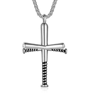 Personalized Baseball Bat Charm Pendant Necklace for Men