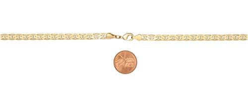 Barzel Brazilian Made 18K Gold Plated Women's Flat Mariner Necklace