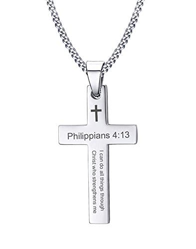 VNOX Cross Necklaces for Men & Boys - Christian Jewelry with Religious Quotes
