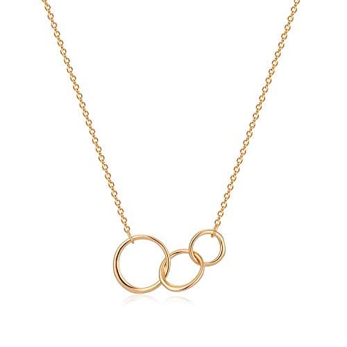 VACRONA 18k Gold Plated Vintage Textured Coin Necklace for Women