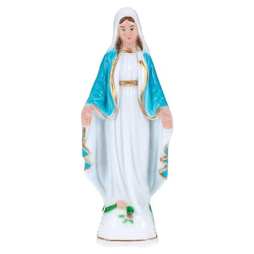 PRETYZOOM Virgin Mary Statue - 6" Blue Plastic Home Decoration
