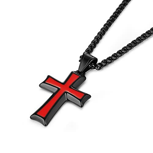 Mens Stainless Steel Cross Necklace
