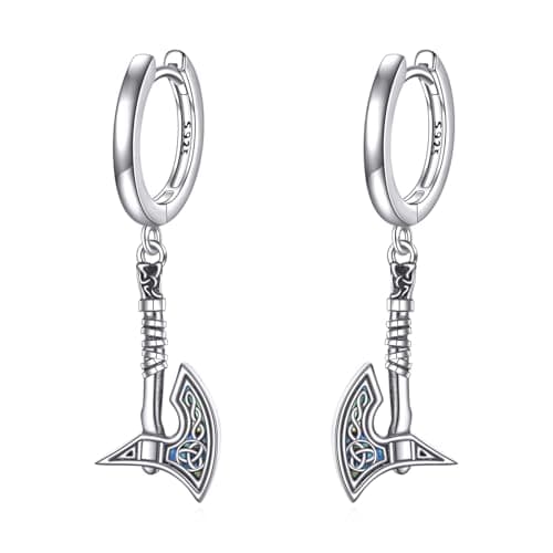 AINFQY Sword Drop Earrings 925 Sterling Silver Viking Jewelry