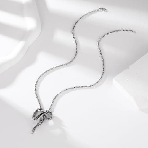 Stainless Steel Gothic Snake Necklace for Women and Men