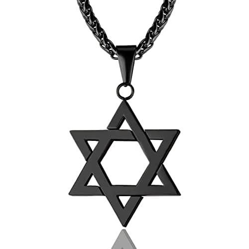 JTTBIGV Stainless Steel Star of David Pendant Necklace for Men & Women Religion Jewelry 24" Chain