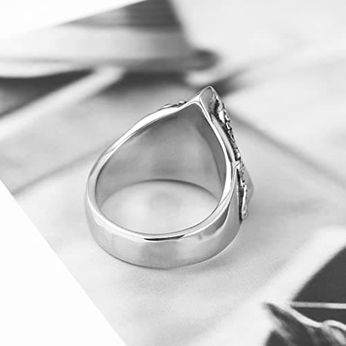HZMAN Stainless Steel Eye of Providence Octopus Tentacle Biker Ring for Men