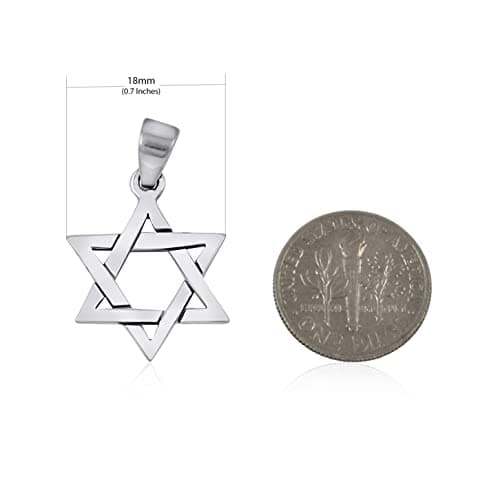 AJDesign Classic Star of David Necklace Pendant 925 Sterling Silver Jewish Jewelry