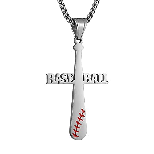Baseball Cross Necklace for Son: Christmas Birthday Gift from Mom Dad
