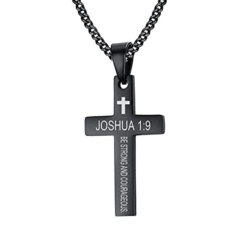 VNOX Cross Necklaces for Men & Boys - Christian Jewelry with Religious Quotes