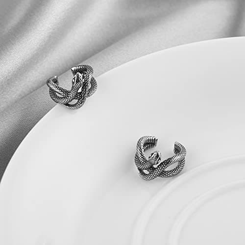 HZMAN Stainless Steel Gothic Snake Earring Jewelry for Men & Women