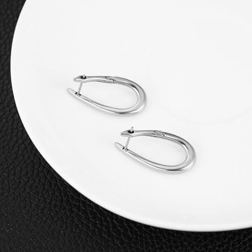 HZMAN Lightweight Stainless Steel Geometric Irregular U-Shaped Earring Jewelry