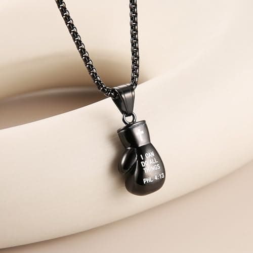 HZMAN Punk Stainless Steel Boxing Glove Chain Pendant Necklace