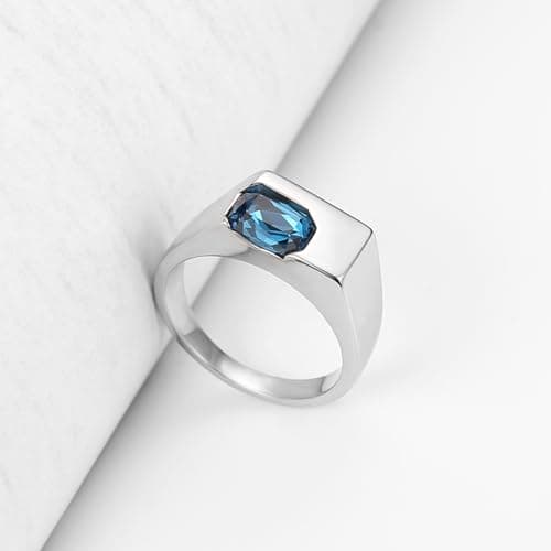 HZMAN Crystal Stainless Steel Rhinestone Ring for Wedding Cocktail Party Gift