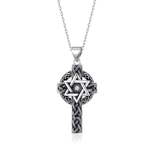 TALYKONG Celtic Cross Necklace & Star of David for Men & Women Judaic Jewelry Gifts