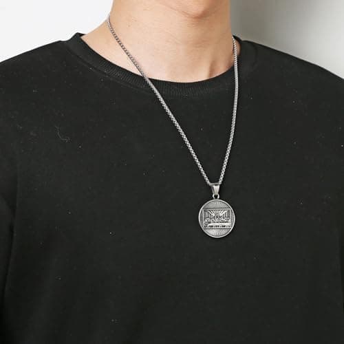 HZMAN Stainless Steel Last Supper Necklace for Men