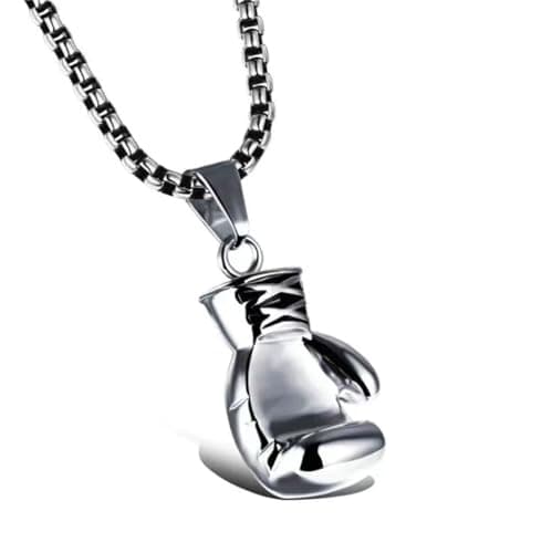 LXSSLY Punk Chain Boxing Gloves Charm Pendant, Stainless Steel Necklace