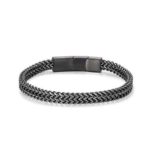 Stainless Steel Magnetic Clasp Mens Franco Chain Bracelet