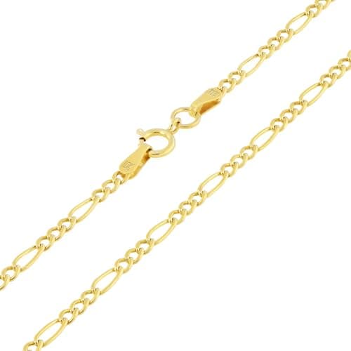 Nuragold Real 10k Yellow Gold Figaro Chain Necklace (16"-26")