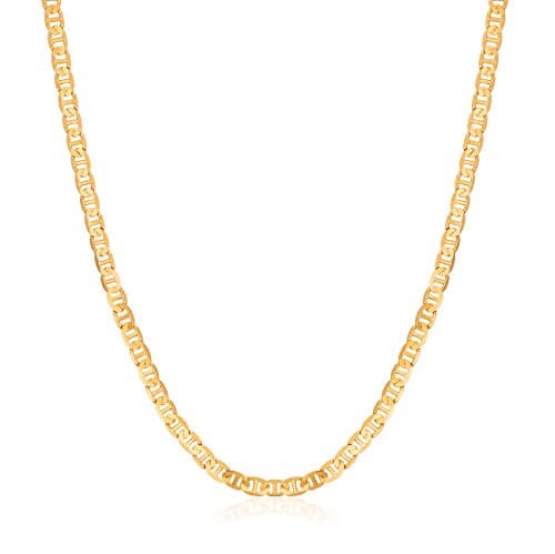 Barzel Brazilian Made 18K Gold Plated Women's Flat Mariner Necklace