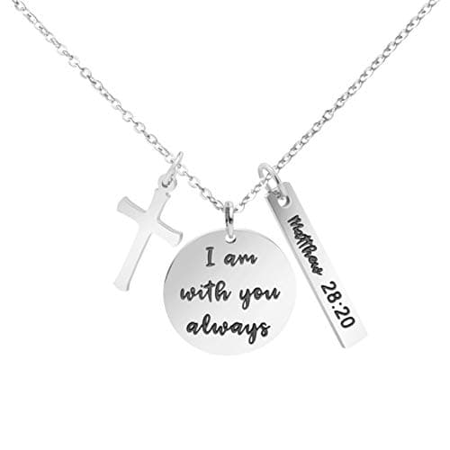 Christian Bible Verse Cross Pendant Necklace for Women - Faith Prayer Charm Jewelry for Birthday and Christmas