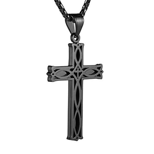 Stainless Steel Infinity Celtic Cross Irish Knot Pendant Necklace