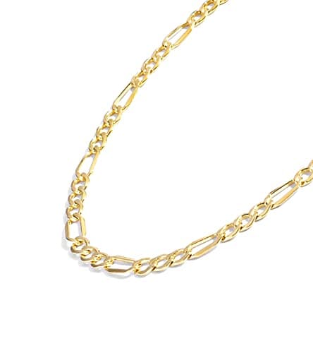 Gold Chain Necklace Collection for Women and Men - 14K Solid Yellow Gold Filled Figaro Chain Necklaces