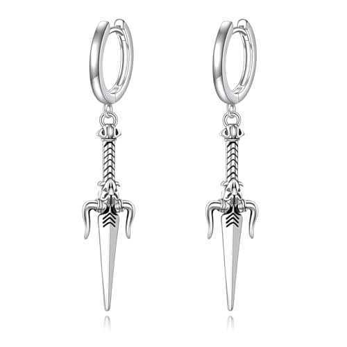 AINFQY Sword Drop Earrings 925 Sterling Silver Viking Jewelry