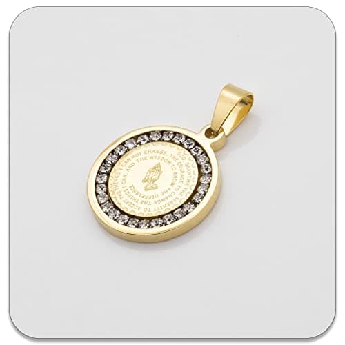 18K Gold Bible Verse Hand Pendant Necklace by PEAS
