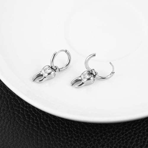 HZMAN Retro Stainless Steel Hinged Huggie Hoop Earrings for All