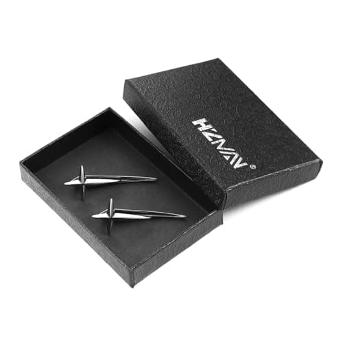 HZMAN Cross Star Stainless Steel Ear Spike Stud Jewelry for Men and Women