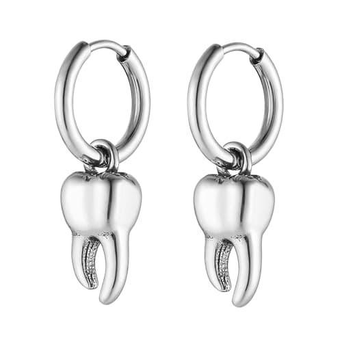 HZMAN Retro Stainless Steel Hinged Huggie Hoop Earrings for All