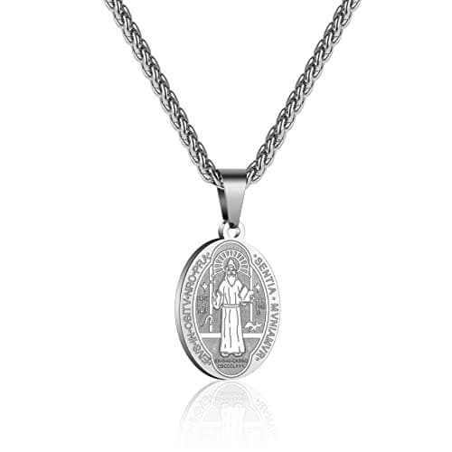 Stainless Steel Catholic Patron Saints Necklace 24 Inches