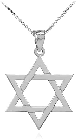 Claddagh Sterling Silver Six Pointed Star of David Pendant Necklace - Choice of Pendant or Chain