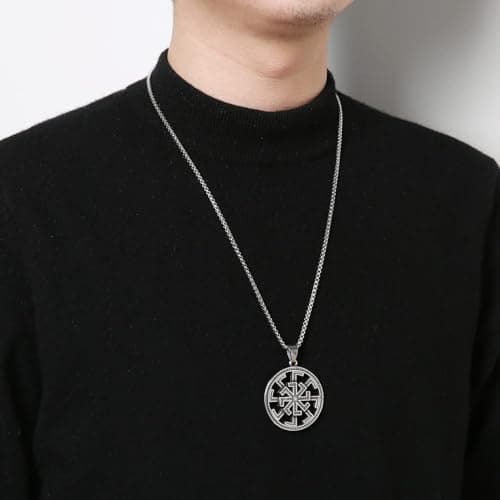 HZMAN Kolovrat Stainless Steel Retro Slavic Pendant Jewelry Gift