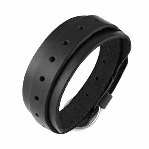 HZMAN Genuine Leather Cuff Bracelets for Men and Women