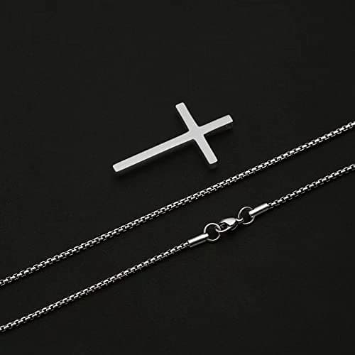 Stainless Steel Cross Necklace for Men and Boys