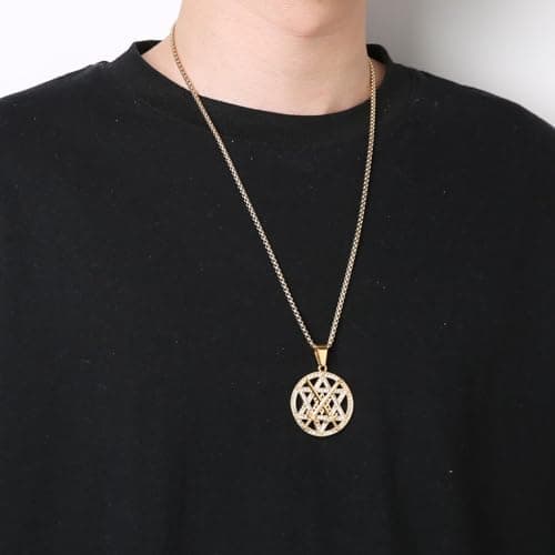 Men's Stainless Steel Seal of Solomon Hexagram Necklace