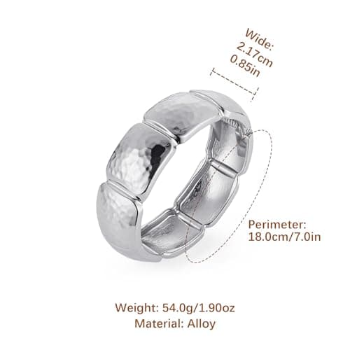 HZMAN Thick Wide High Polished Bangle Bracelet for Women Jewelry Gift