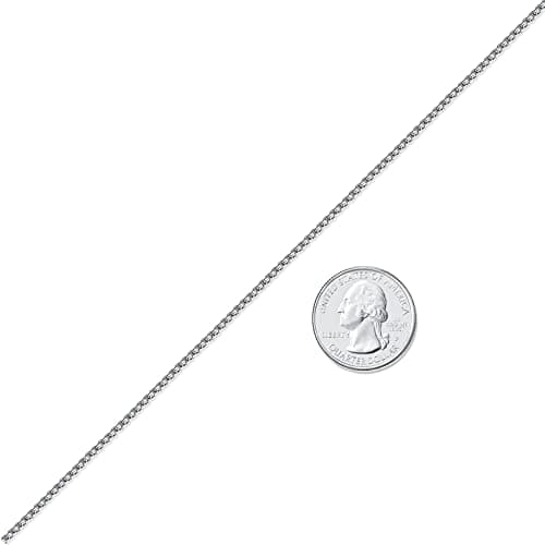 FOSIR Stainless Steel Rolo Chain Necklace, Silver Tone, Wide 2/3/4/5mm