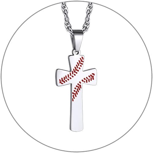 GOLDCHIC JEWELRY Sports Necklaces for Men and Teens – Stainless Steel Chain Jewelry for Football, Baseball, Soccer, Basketball, and Softball Fans