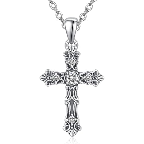 KATHLU Virgin Mary Necklace 925 Sterling Silver Catholic Jewelry